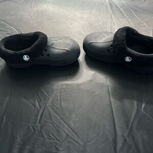 Black lined crocs size 12 c
